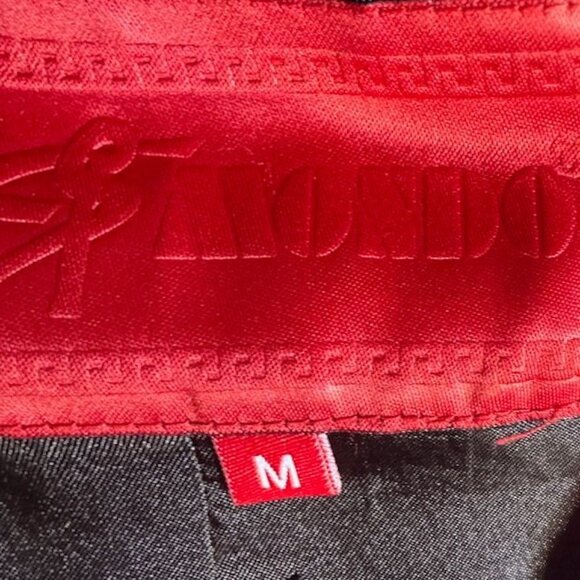 Mondo Men's Red Military Style Jackson Jacket With Gold Buttons Size Medium - Picture 5 of 12